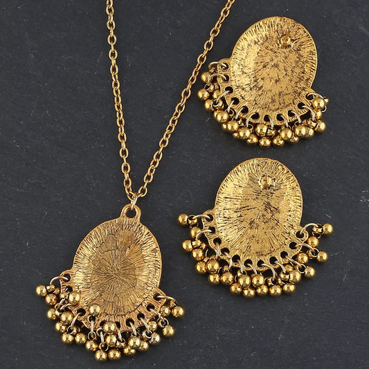 Indian Jewelry Gold Color Earring/Necklace Set